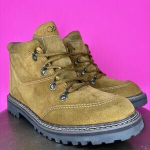 Sporto Brown Suede Lug Sole Hiking Lace-Up Boot US 8